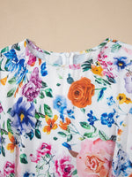 Floral Print Cap Sleeve Mini Dress