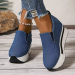 Round Toe Platform Slip-Ons