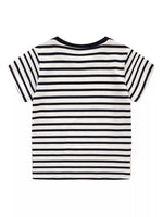 Children's Embroidered Striped Round Neck T-Shirt