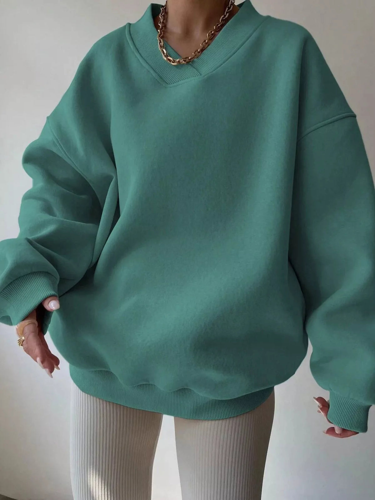 Dropped Shoulder Long Sleeve Oversized Sweatshirt
