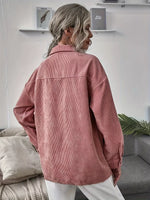 Casual Corduroy Button-Up Shacket