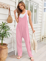V-Neck Spaghetti Strap Jumpsuit - Ladyez