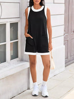 Contrast Trim Sleeveless Romper