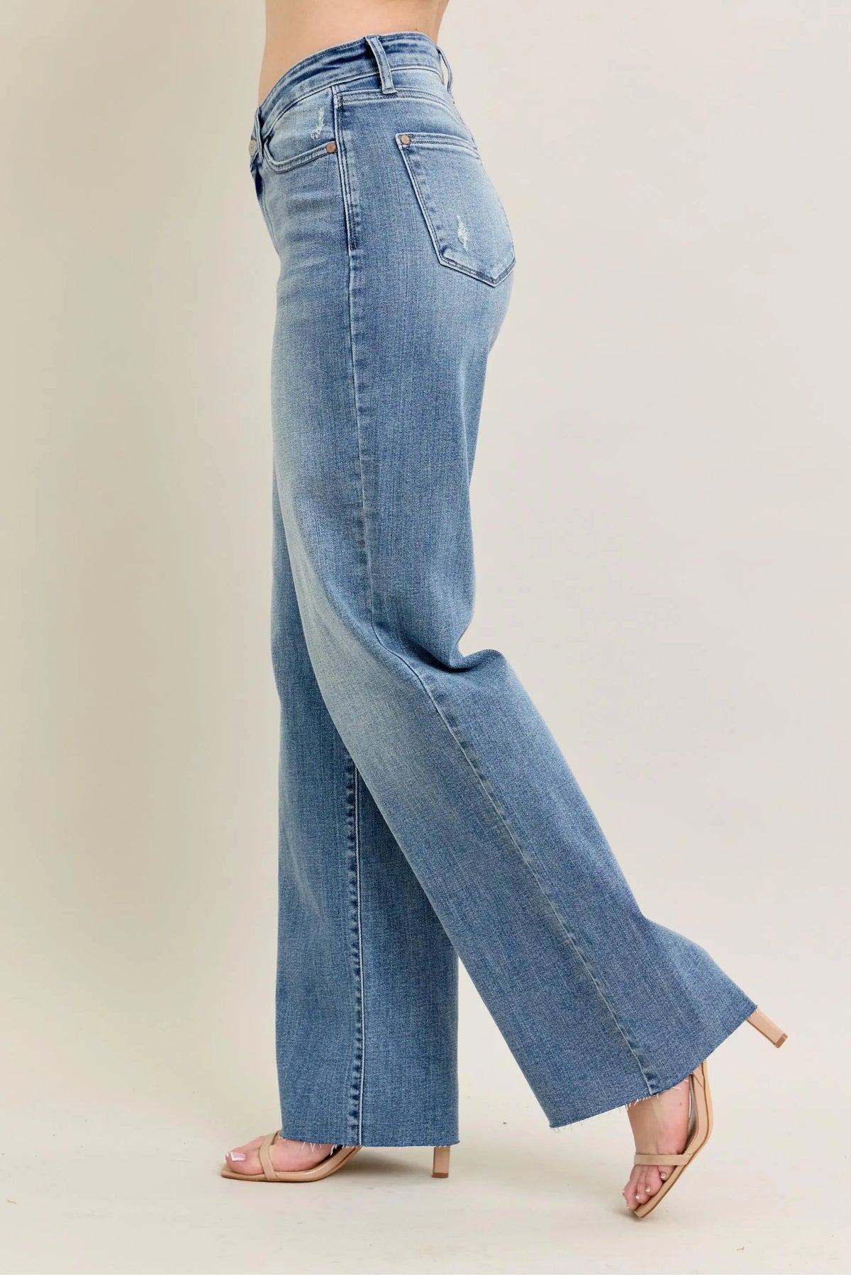 Judy Blue Full Size V - Front Baggy Jeans Plus Size - Ladyez