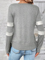 Cowl Neck Long Sleeve Fake Two-Piece T-Shirt