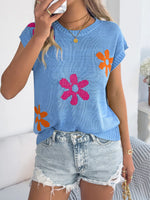 Flower Round Neck Sweater