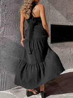 Square Neck Tiered Maxi Dress - Ladyez