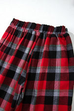 Plaid Long Sleeve Top and Pants Lounge Set - Ladyez