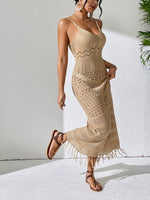 Openwork Scoop Neck Cover-Up Dress - Ladyez