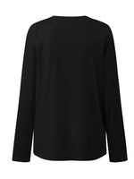 Ruched Round Neck Long Sleeve T-Shirt - Ladyez