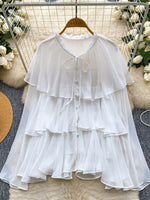 Ruffle Tiered Chiffon Blouse