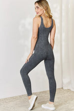 Zenana Ribbed V-Neck Sleeveless Jumpsuit - Ladyez