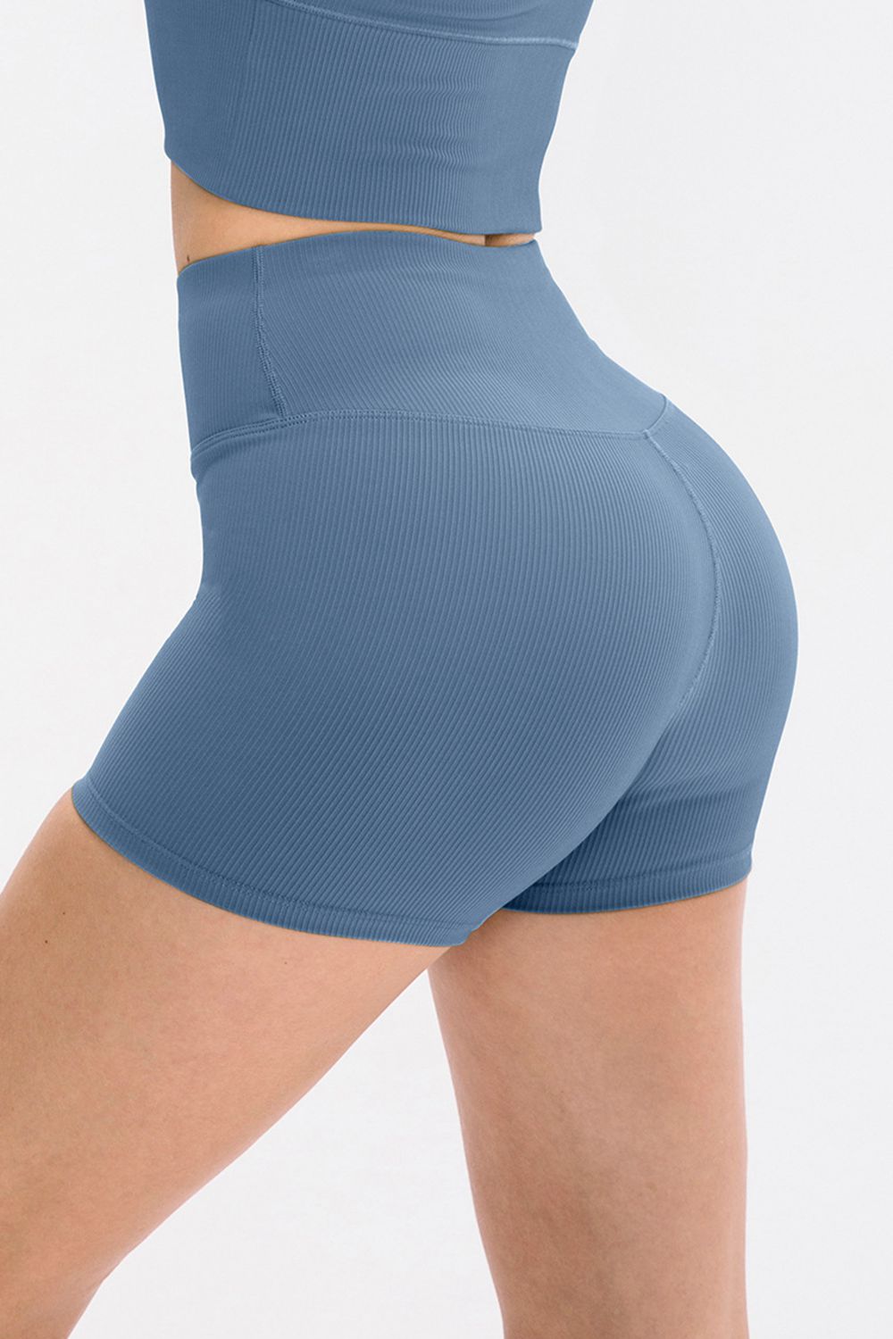 Slim Fit Wide Waistband Sports Shorts - Ladyez
