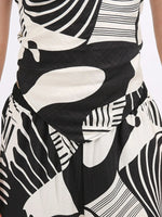 Abstract Print Tube Top and Wide Leg Pants Two-Piece Set
