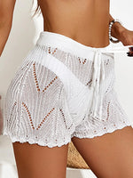 Drawstring Cutout Swim Shorts - Ladyez