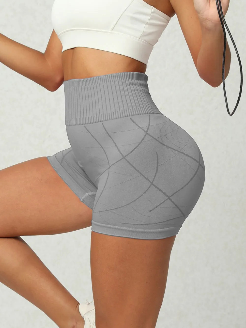 High Waist Active Shorts - Ladyez