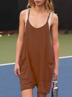Spaghetti Strap Romper with Pockets