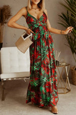 Printed Spaghetti Strap Maxi Dress
