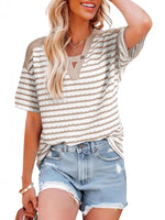 Striped Short Sleeve Casual T-Shirt
