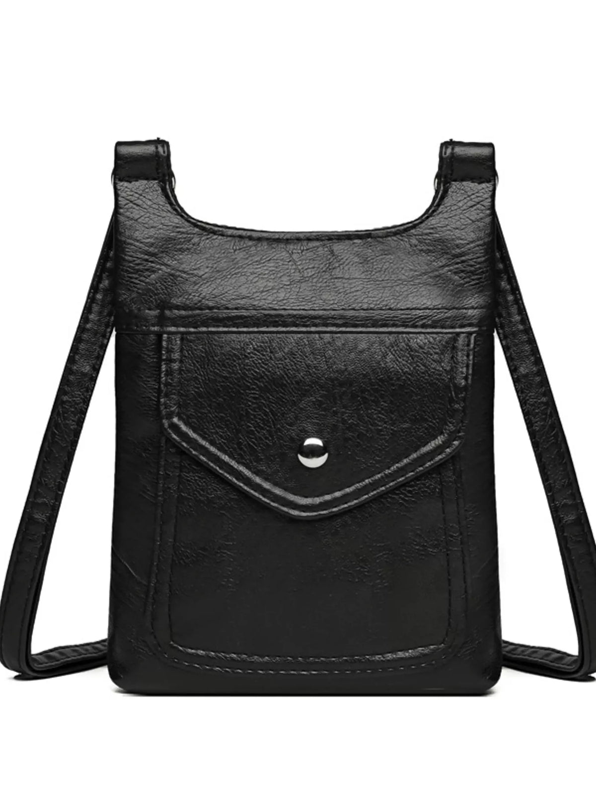 Adjustable Strap Leather Crossbody Bag