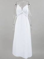Ruffled V-Neck Maxi Dress - Ladyez