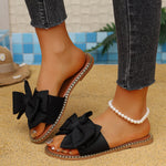 Bowknot Embellished Flat Sandals