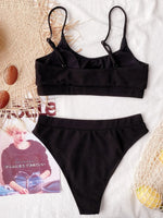 Scoop Neck Spaghetti Strap Two-Piece Swim Set - Ladyez