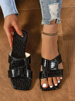 Cutout Open Toe Flats Slippers - Ladyez