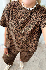 Leopard Print Relaxed Fit Two-Piece Set