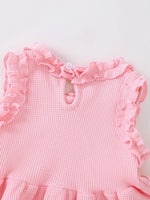Children's Bow Waffle Knit Top and Pants Set