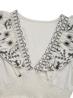 Smocked Ruffled Cap Sleeve Mini Dress