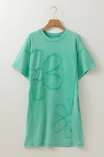 Round Neck Short Sleeve Tee Dress