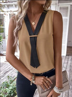 Full SizeV-Neck Contrast Tank Plus Size