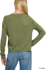 Zenana Lightweight Wool Blend Round Neck Sweater