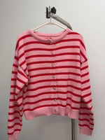 Striped Button-Down Cardigan