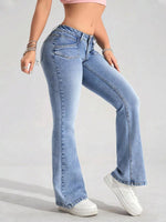 Washed Flare Leg Jeans