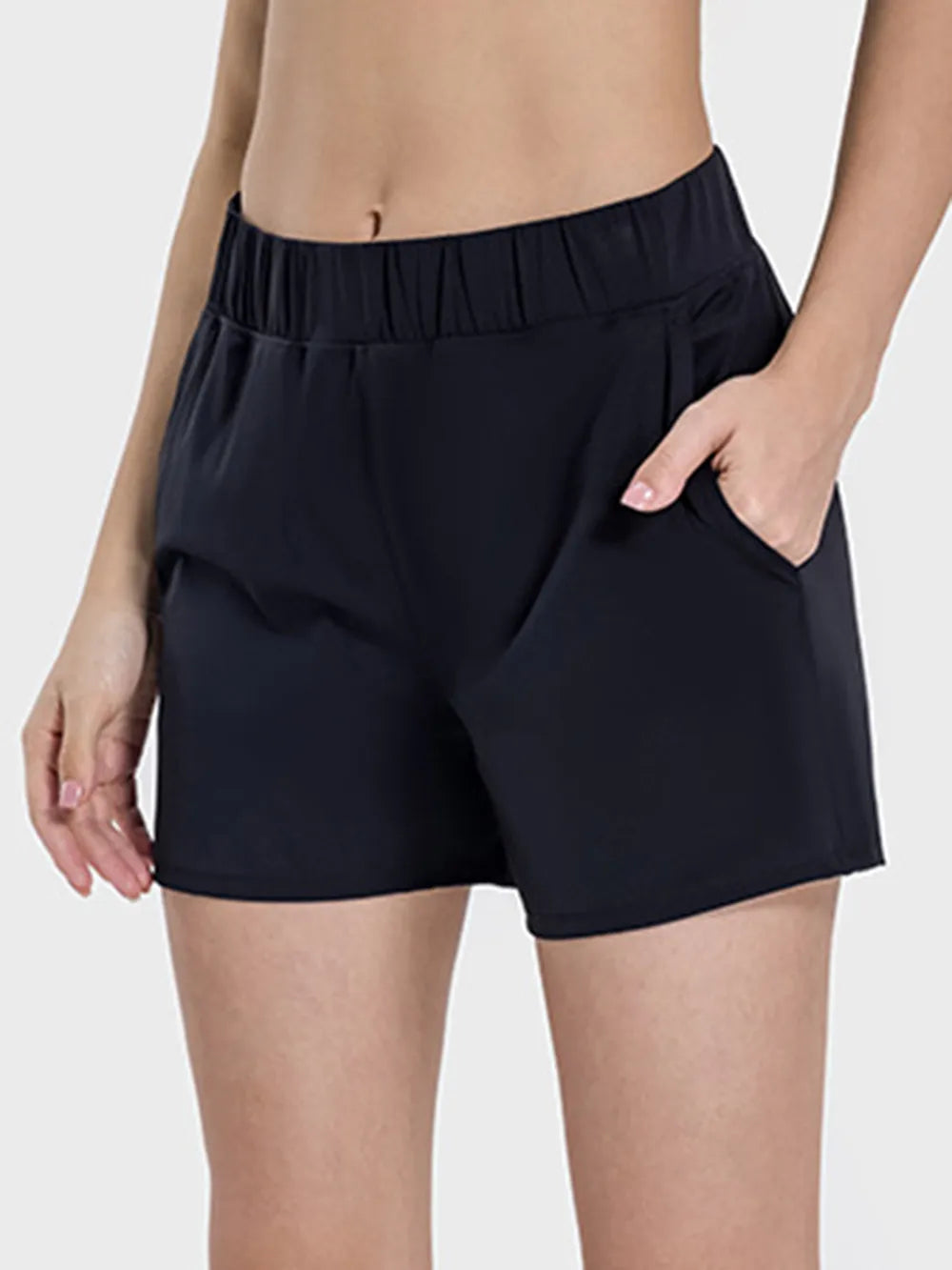 Millennia Elastic Waist Active Shorts - Ladyez
