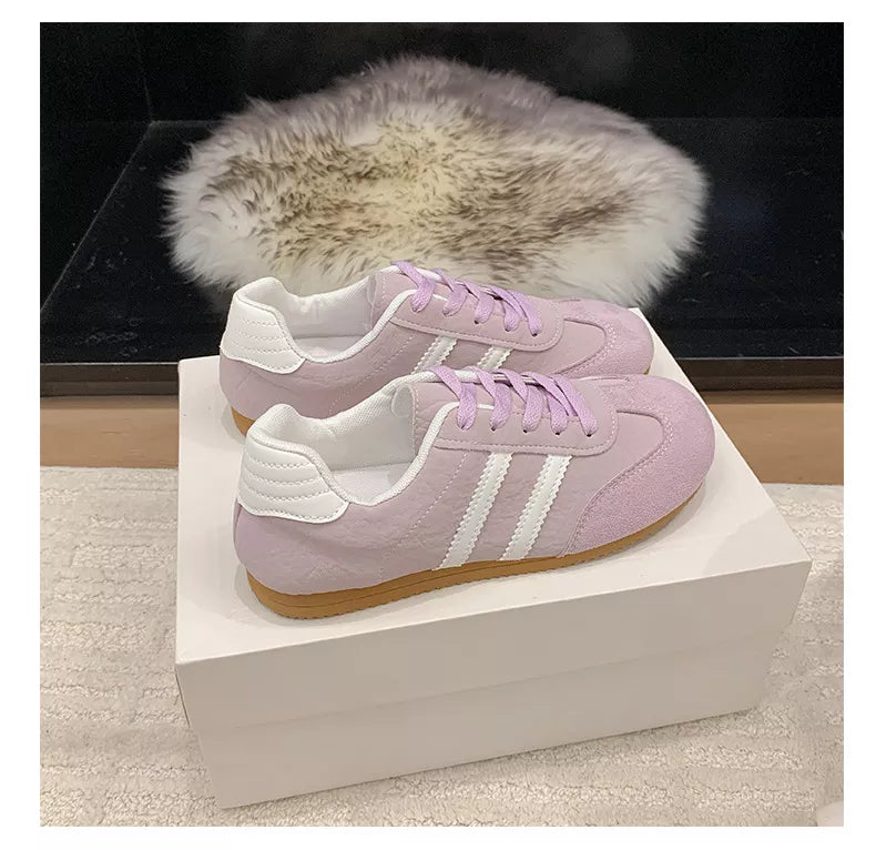 Striped Lace Up Casual Sneakers