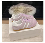 Striped Lace Up Casual Sneakers