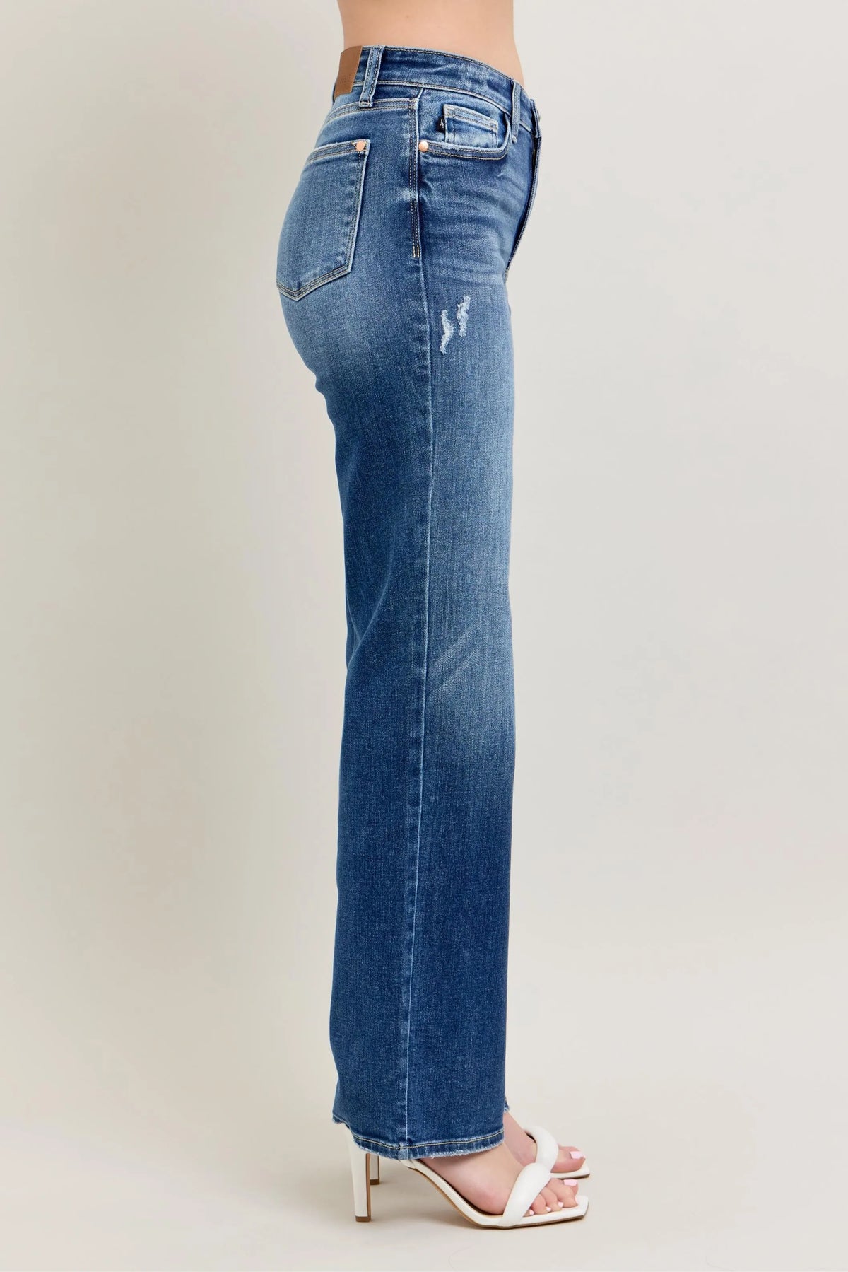 Judy Blue Full Size High Waist 90's Straight Leg Jeans Plus Size - Ladyez