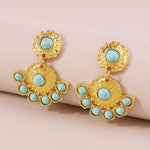 18K Gold-Plated Turquoise Dangle Earrings