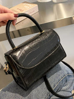 Crocodile Pattern Top Handle Crossbody Bag