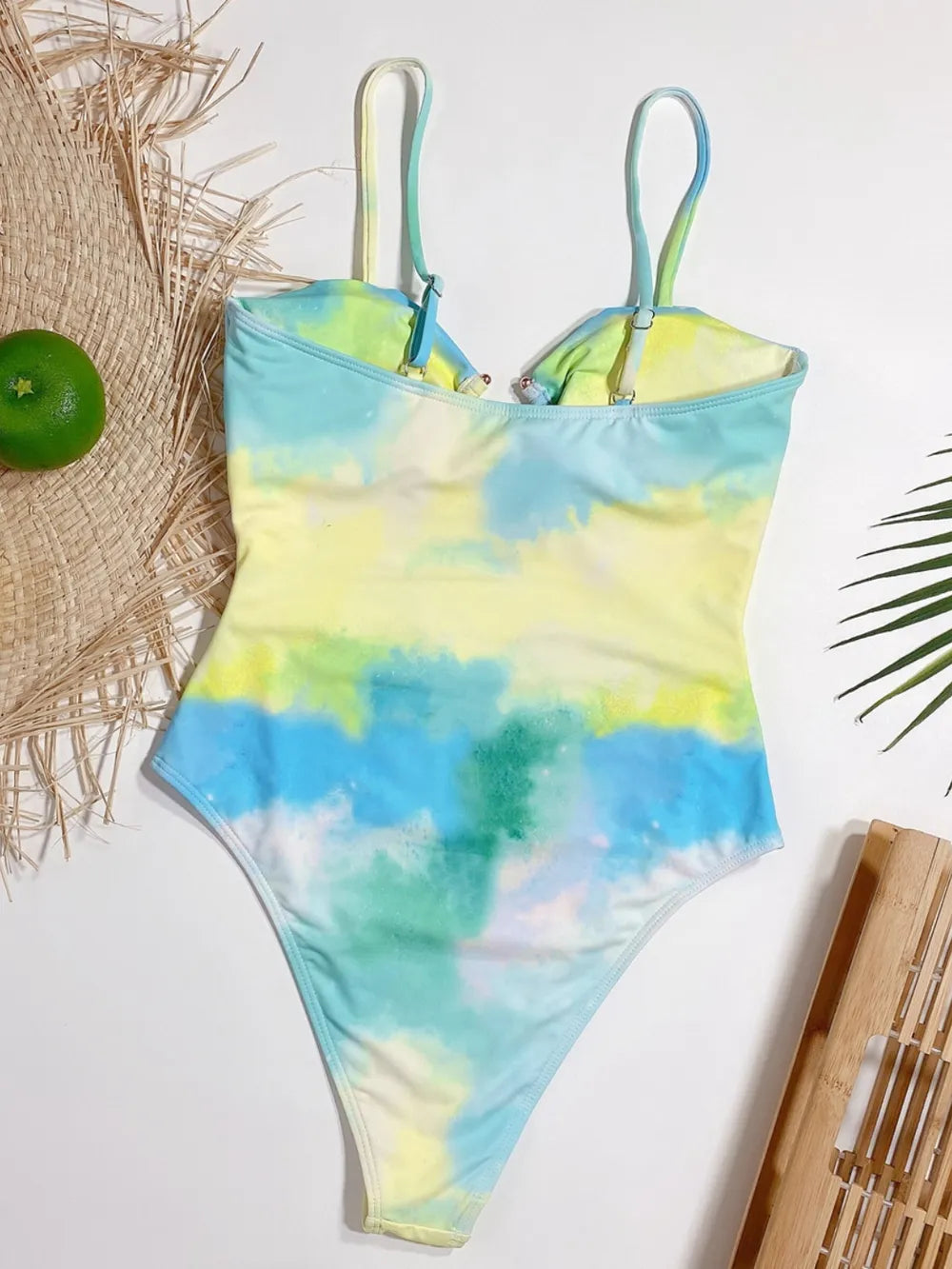 Cutout Tie-Dye Spaghetti Strap One-Piece Swimwear - Ladyez