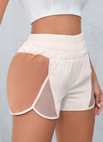 Color Block Wide Waistband Shorts - Ladyez