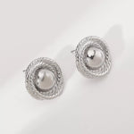 Twisted Rope Circle Stud Earrings