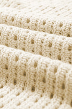 Openwork Color Block Long Sleeve Sweater