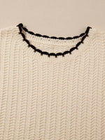 Contrast Trim Boxy Fit Sweater Vest