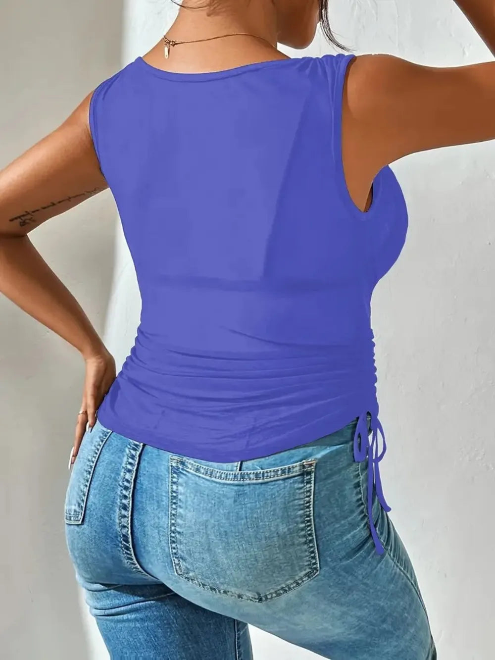 Side Drawstring Ruched Tank