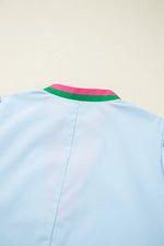 Notched Puff Sleeve Swing Dress