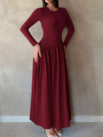 Long Sleeve A-Line Maxi Dress
